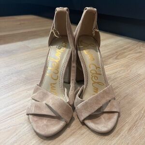 Sam Edelman Suede Oatmeal Block Heel